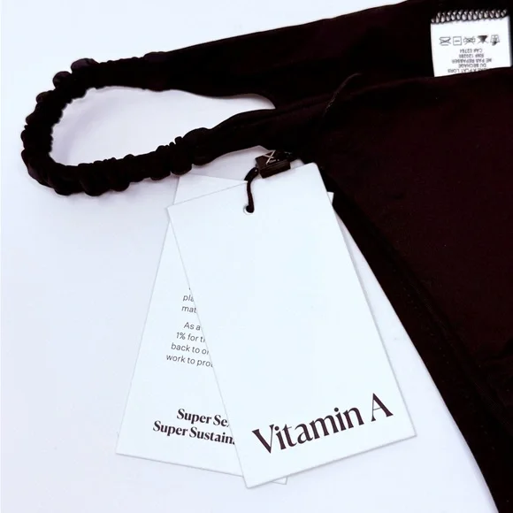 VITAMIN A Black Lennon Bralette & Zuri Bottom Bikini Set Sz M (8) - Picture 13 of 14